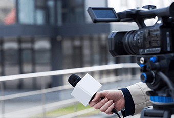 インタビューの撮影風景