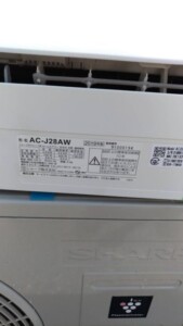 SHARP(シャープ)2.8KW ルームエアコン AC-J28AW 2019年製