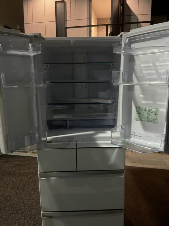 三菱 6ドア冷蔵庫 470L MR-WX47LE-W 中古 三菱電機 冷蔵庫 470L 観音開き 6ドア 幅65cm 切れちゃう瞬冷凍 氷点下