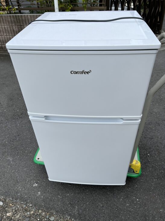 コンフィ製の2ドア冷蔵庫 RCT90WH/E 2021年製を清瀬市にて 無料引取 