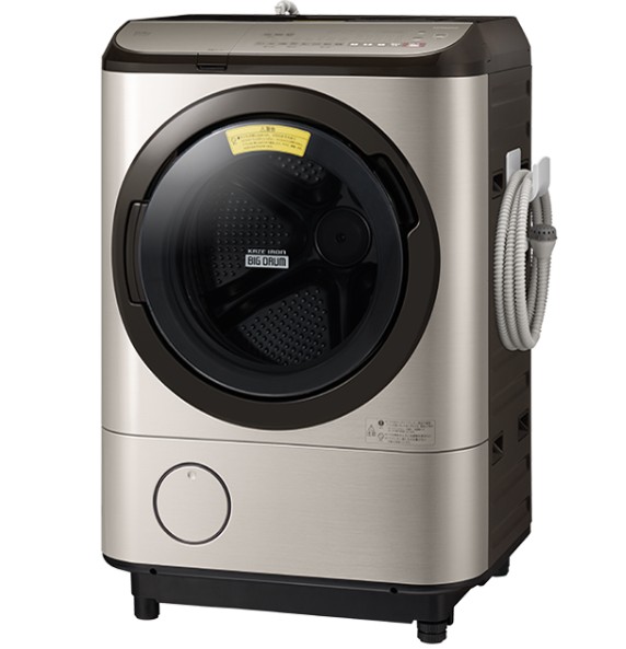 HITACHI 日立 ドラム式洗濯乾燥機 ヒートリサイクル 風アイロン ビッグドラム 12㎏ BD-NX120EL