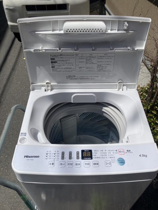 洗濯機 出張査定】ハイセンス製洗濯機 HW-T45D、アクア製冷蔵庫 AQR-J13J 狛江