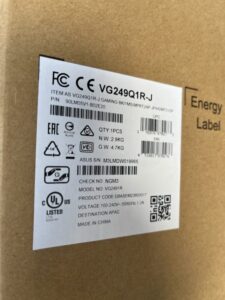 ASUS(エイスース)23.8インチ 液晶モニター VG249Q1R-J 2021年製