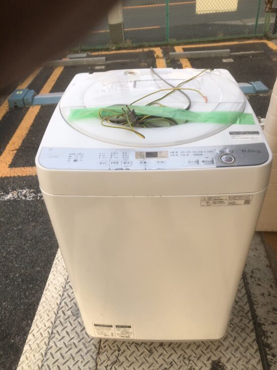 SHARP（シャープ）6.0㎏ 全自動洗濯機 ES-GE6C-W 2019年製