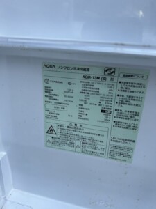AQUA(アクア)126L 2ドア冷蔵庫 AQR-13M(S)2021年製