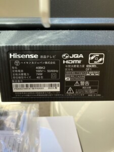 Hisense(ハイセンス)40型液晶テレビ 40BK2 2022年製