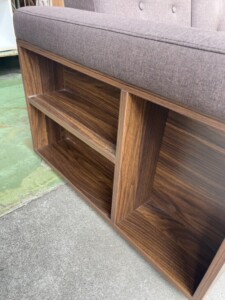 収納付きカウチソファ ブラウン