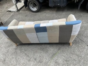 ノーブランド 3人掛けソファ パッチワーク柄