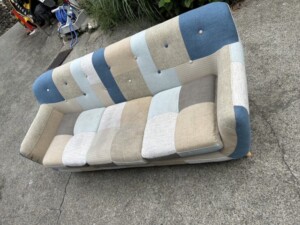 ノーブランド 3人掛けソファ パッチワーク柄