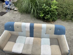 ノーブランド 3人掛けソファ パッチワーク柄