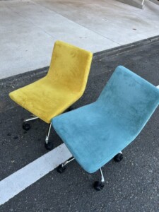 ノーブランド オフィスチェア コーデュロイ グリーン イエロー