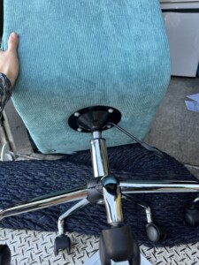 ノーブランド オフィスチェア コーデュロイ グリーン イエロー