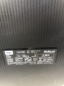 TCL(ティーシーエル)43型液晶テレビ 43P618 2022年製