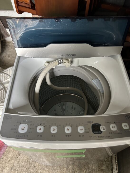 ELSONIC 全自動電気洗濯機 EH-L55DDS2 2021年製 5.5kg 全自動洗濯機 送風乾燥機能 エルソニック EH-L55DDS2 2021