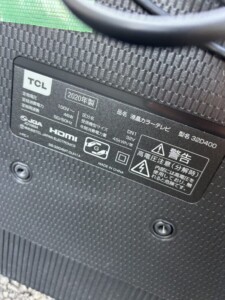 TCL 32型液晶テレビ 32D400 2020年製