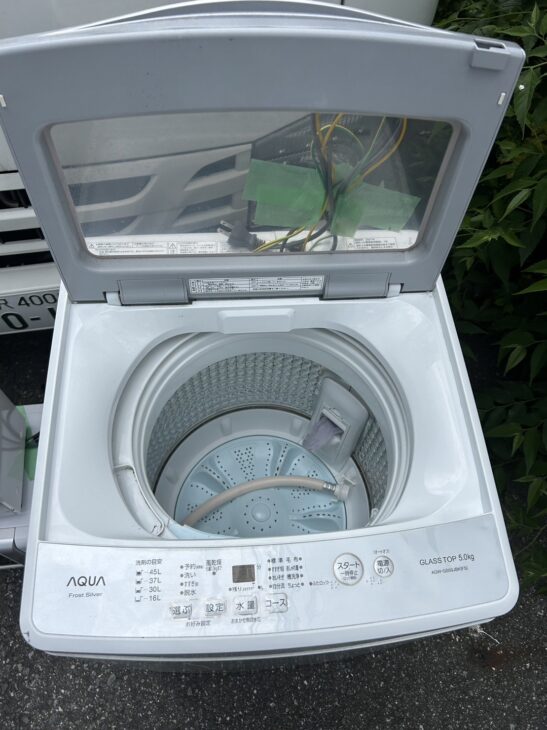 【美品】　全自動洗濯機　5.0キロ　AQUA AQW-GS50JBK 2021年製　通電確認済　現状渡し AQW-GS50J | アクア株式会社（AQUA）｜生活家電