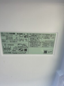 HITACHI(日立)315L 3ドア冷蔵庫 R-V32NV(K) 2020年製