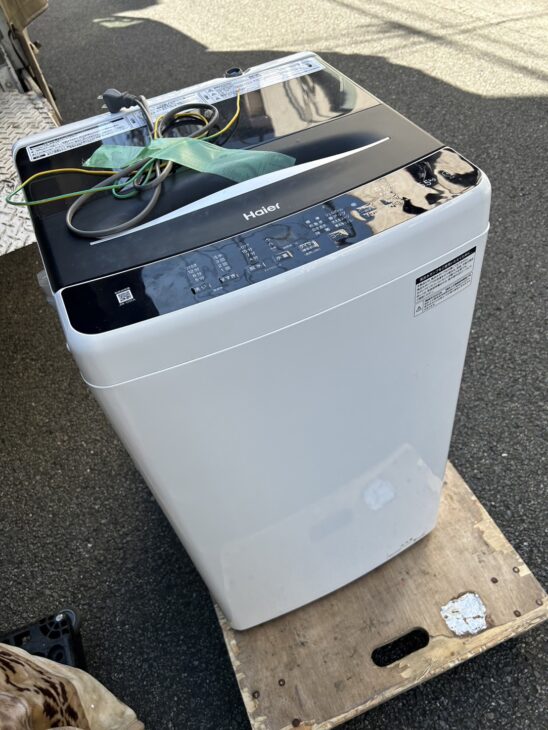 【交渉中】洗濯機Haierブラック試用期間1年半未満★23年5.5kg 全自動洗濯機 ブラック JW-U55B(K) [洗濯5.5kg /簡易乾燥(送風機能