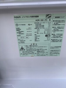 AQUA(アクア)184L 2ドア冷蔵庫 AQR-18H (R) 2019年製