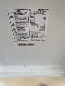 Hisense(ハイセンス)134L 2ドア冷蔵庫 HR-G13A-BR 2019年製