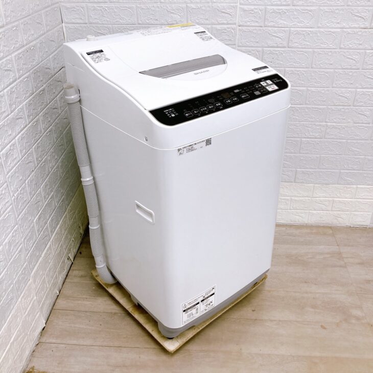 香芝市鎌田で乾燥機能付き洗濯機（SHARP ES-TX5EJ-W 2021年製）出張 