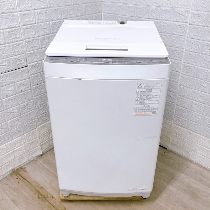 TOSHIBA（東芝）8.0キロ 全自動洗濯機 AW-8DH2BK（W)2022年製