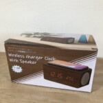 ブルートゥーススピーカー ワイヤレス充電機能付クロック 6183-23