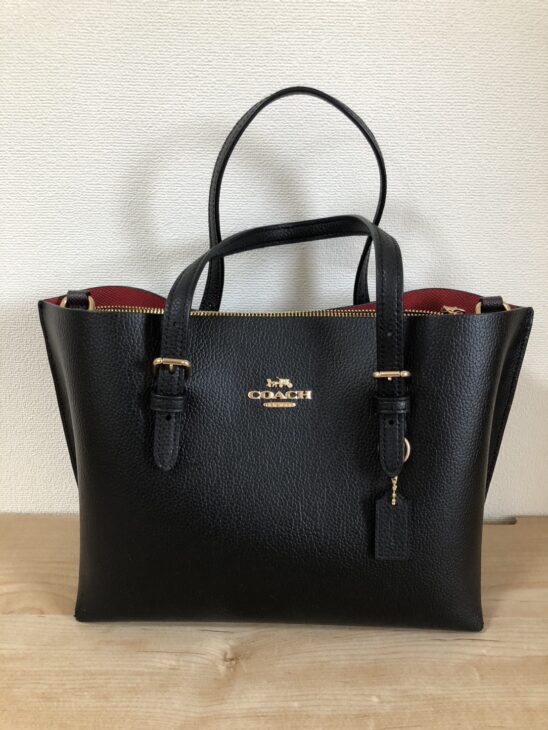 COACH（コーチ）ショルダーバッグ クロスグレイン モリートート25 ブラック