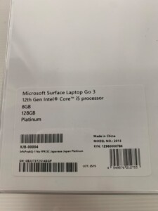 ノートパソコン Surface Laptop Go 3 XJB-00004 型番