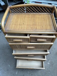 ラタン5段チェスト棚