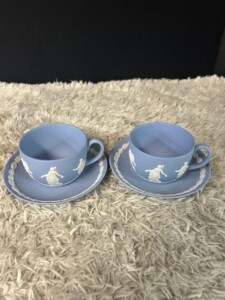 WEDGWOOD(ウェッジウッド)ジャスパーウェア カップ&ソーサー ブルー2客セット