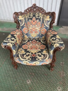 金華山 猫足 ロココ調 1人掛けソファ アームチェア アンティーク家具