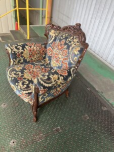 金華山 猫足 ロココ調 1人掛けソファ アームチェア アンティーク家具