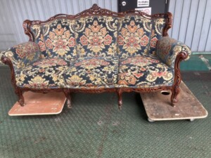 アンティーク トリプルソファ 三人掛け ロココ調 ゴブラン織