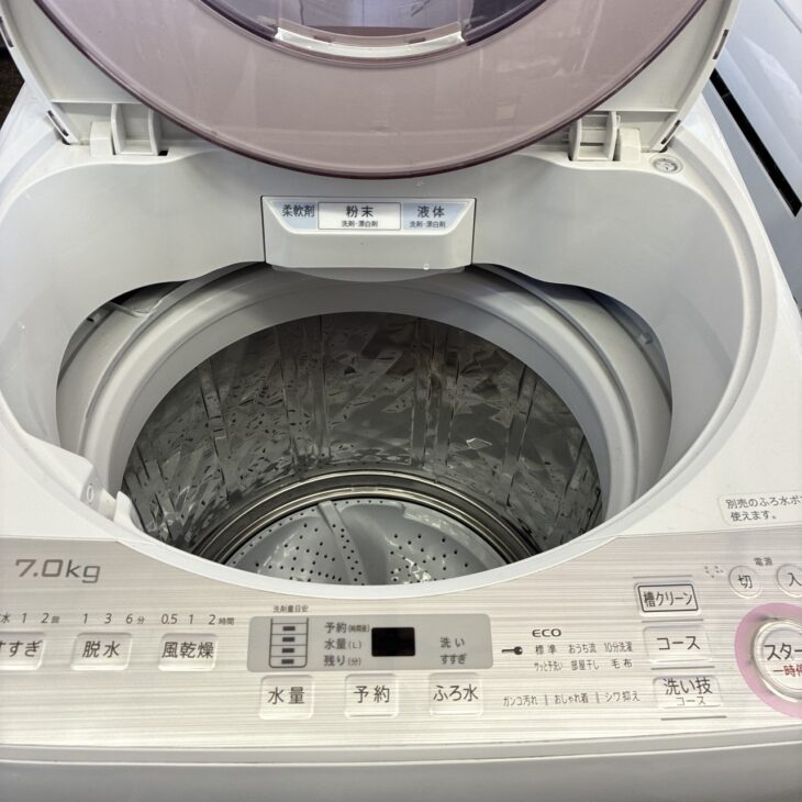 愛知県設楽町から出張買取 SHARP製全自動電気洗濯機・ES-GV7C‐P