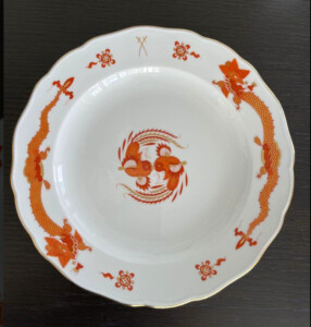 明朝ドラゴン オレンジ 約25cmプレート
