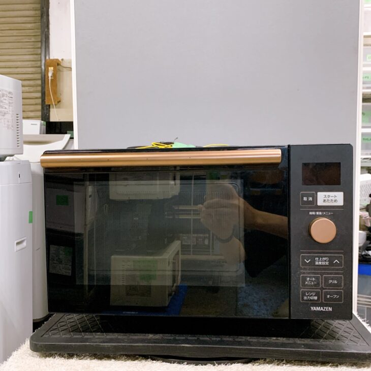 YAMAZEN オーブンレンジ NERP-018FV(B)2023年製 山善 フラットオーブンレンジ YAMAZEN ヤマゼン 縦開き 18L