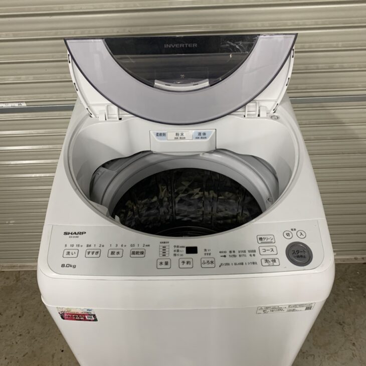 【高年式】2021年式 8kg SHARP 洗濯機 ES-GV8E-S 香川県さぬき市でSHARP全自動洗濯機 ES-GV8E-S（8.0kg・2021年製