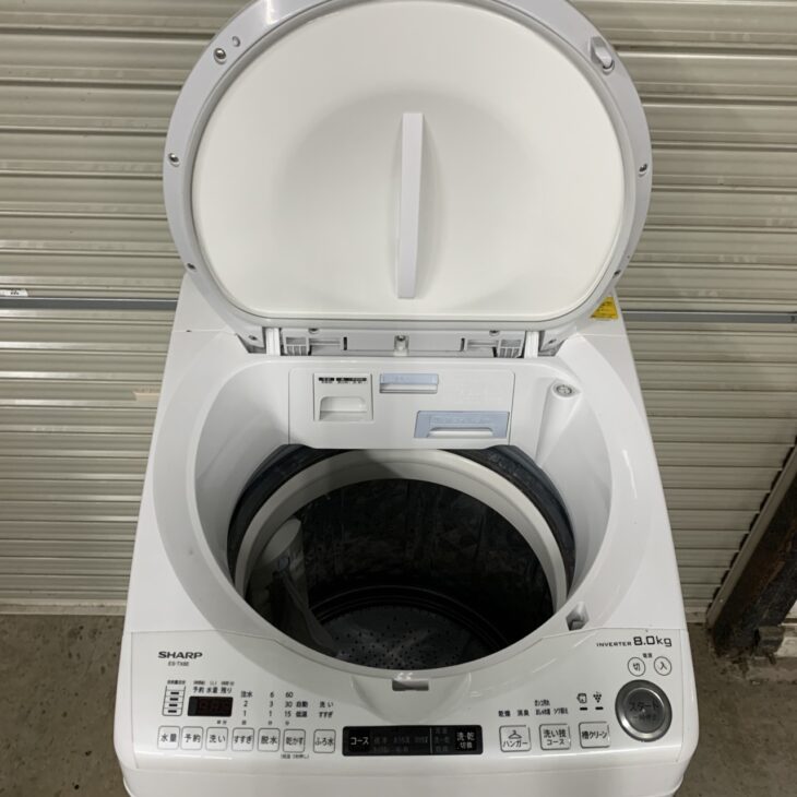 62★2019年製★シャープ　洗濯機　8KG 熱乾燥　インバーター　一人暮らし シャープ ESYGV8K インバーター洗濯機 上開き 洗濯8kg 乾燥機能