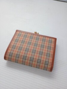 ノバチェック柄 がま口二つ折り財布