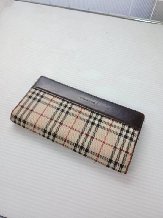 チェック柄 長財布