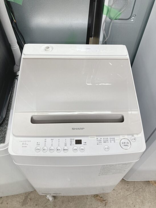 茨城県八千代町で出張買取 SHARP ES-GV8J-N 全自動洗濯機 2024年製