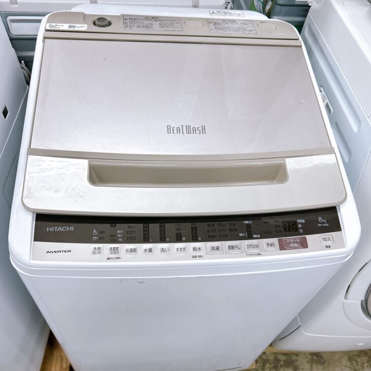 千葉県富津市へ日立 BW-V80E 全自動洗濯機 外装に細かな傷ありのため