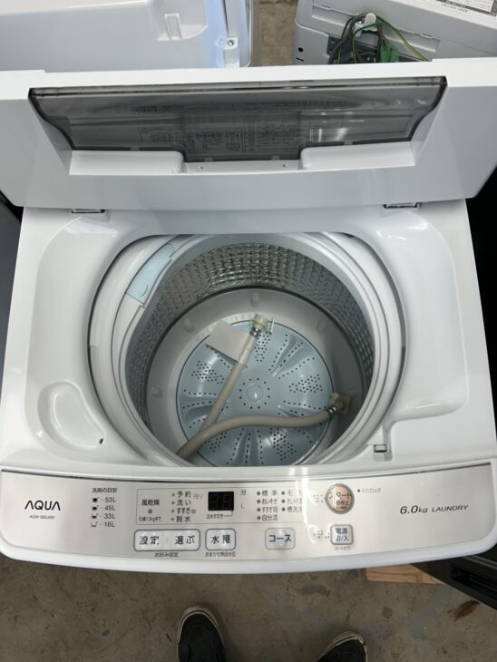 広島県三次市 AQUA 全自動洗濯機 AQW-S60J 目立つ傷のない状態のため