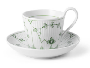 グリーンフルーテッド カップ＆ソーサー