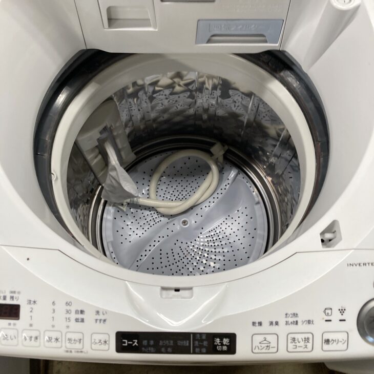 千葉県習志野市へSHARP洗濯乾燥機ES-TX8E-W買取 2020年製で外観 