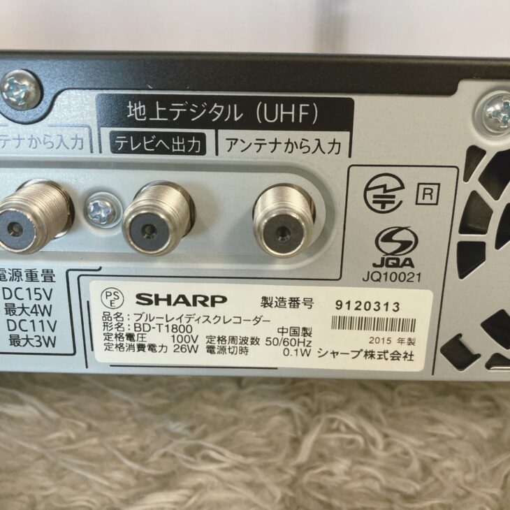 千葉県市原市でSHARP ブルーレイディスクレコーダー BD-T1800 使用感