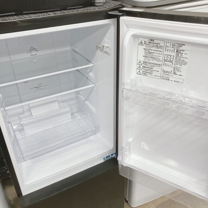 ニトリ 冷蔵庫 NTR-140BK 2025年製 千葉県浦安市でニトリ 2ドア冷凍冷蔵庫 NTR-140BK 使用感少なめのため