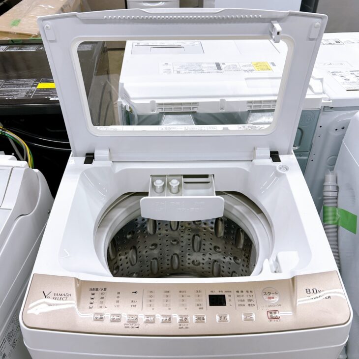 福島県天栄村にてヤマダセレクト 全自動電気洗濯機 YWM-TV80G1 2021年