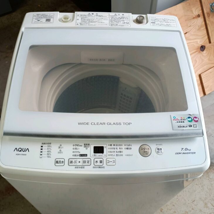 東京都国立市へAQUA 全自動電気洗濯機 AQW-V7M（7kg）出張買取 全体的 